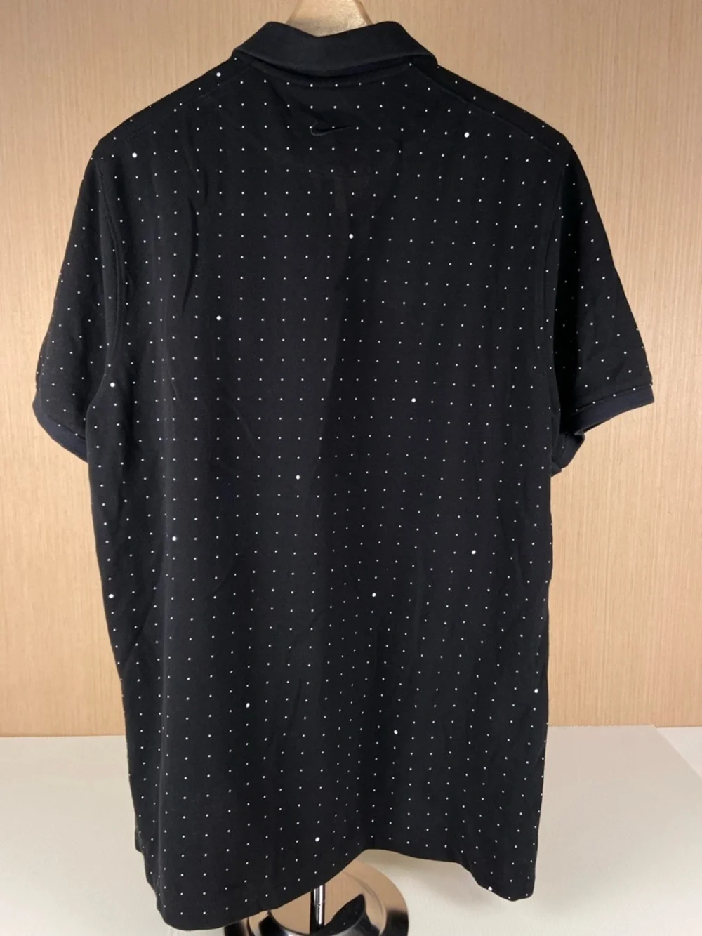 Nike Dri-FIT Polo Shirt Black Micro Dot Golf Athletic Mens Large